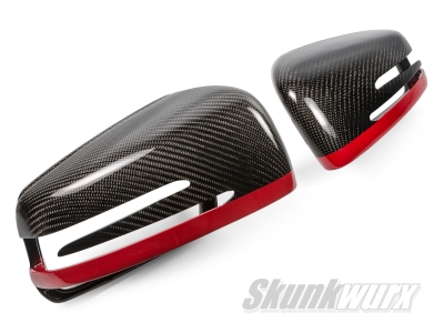 Mercedes A/B/C/E/CLA/CLS/GLA/GLK-Class Carbon Fiber Wing Mirror Cover Replacements Stripe 2007-2019