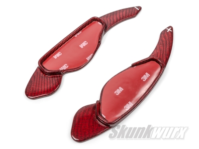 Land/Range Rover & Jaguar Carbon Fibre Shift Paddles Extended (Gloss Red)