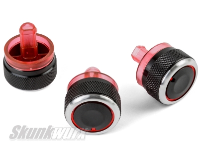 BLACK Aluminium Air-Con Knob Set for PEUGEOT 206