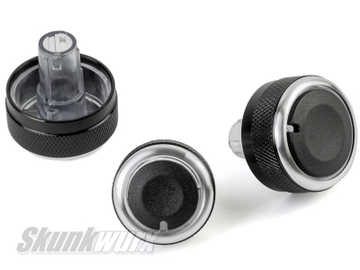 BLACK Aluminium Air-Con Knob Set for VW Golf 5 etc
