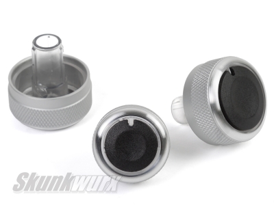 SILVER Aluminium Air-Con Knob Set for VW Golf 5 etc - SILVER
