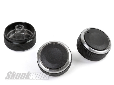 BLACK Aluminium Air-Con Knob Set for Mazda 3 MK1 2003-2009