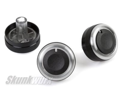 BLACK Aluminium Air-Con Knob Set for Mazda 3 MK2 2009-2013