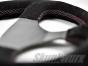 Ariel Atom/Nomad Carbon Fibre Steering Wheel with Suede Trim and Pink Stitching