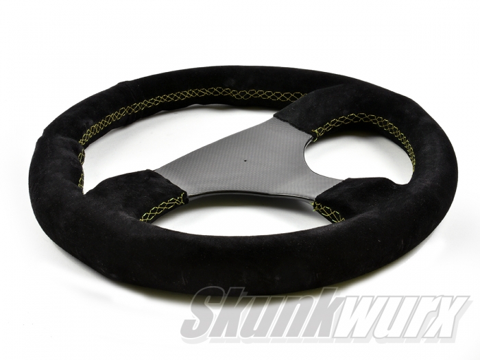 Skunkwurx SKX-335CF Carbon Fibre Steering Wheel - Yellow Stitch