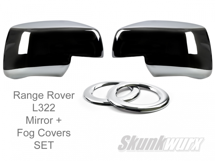 Chrome Set for Range Rover L322 (Chrome Wing Mirror covers and Chrome Fog covers)