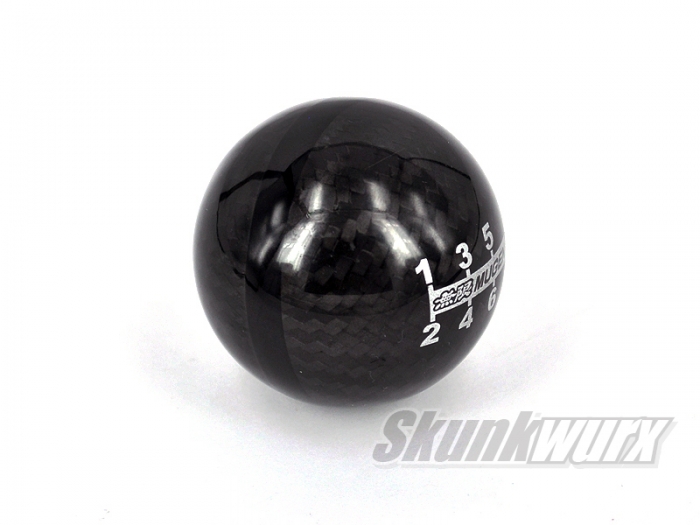 Mugen Carbon Fibre Spherical Shift Knob - 6 Speed - Black Stripe