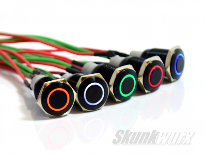 Skunkwurx Black LED Aluminium Buiuttons for Race Technology DASH2 / DASH2 PRO